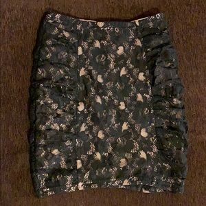 Black Lace Skirt with Nude